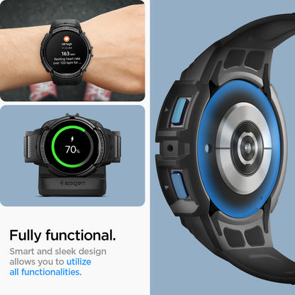 ACS06496 - Galaxy Watch 6 (44mm) Case Rugged Armor Pro in black fully functional. smart and sleek design allows you to utilize all functionalities.