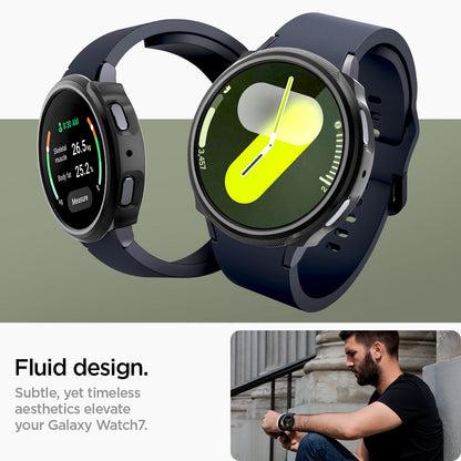 ACS07900 - Galaxy Watch 7 (44mm) Liquid Air in Matte Black fluid design. subtle, yet timeless aesthetics elevates the galaxy watch6.