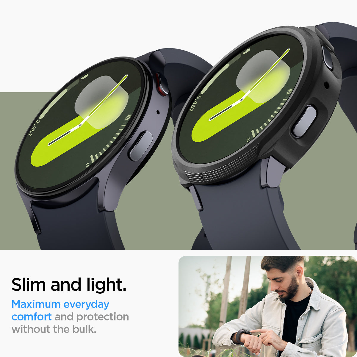 ACS07900 - Galaxy Watch 7 (44mm) Liquid Air in Matte Black slim and light. maximum everyday comfort and protection without the bulk.