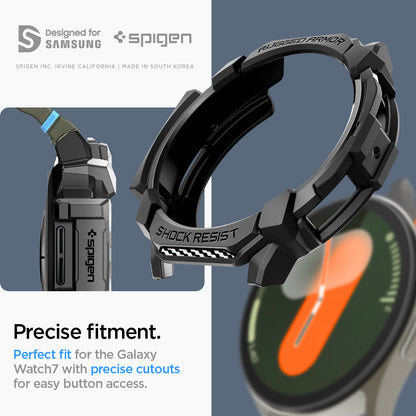 ACS08337 - Galaxy Watch 7 (44mm) Rugged Armor in Matte Black precise fitment. perfect fit for the galaxy watch 7 with precise cutouts for easy button access. designed for samsung.