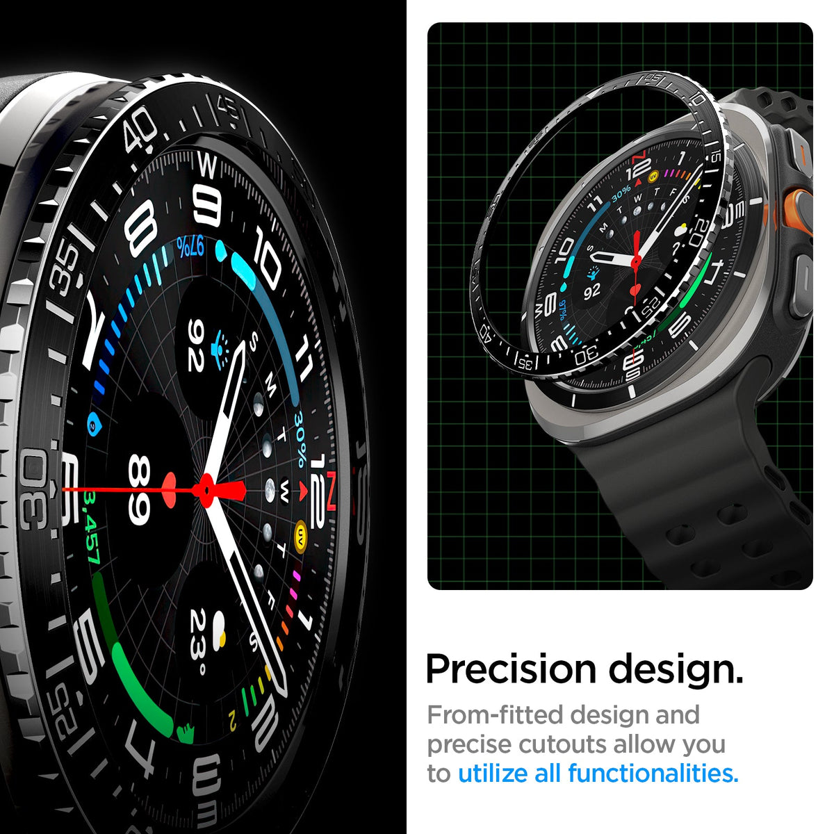 ACS08428 - Galaxy Watch Ultra (47mm) Bezel Tune in Black precision design. from fitted design and precise cutouts allows you to utilize all functionalites.