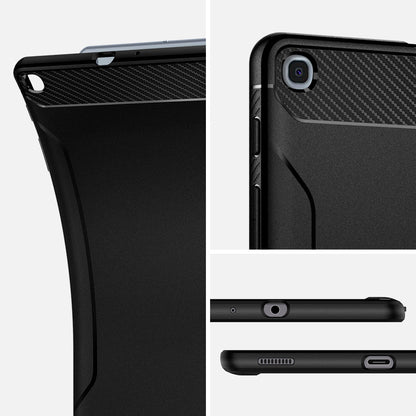 623CS26448 - Galaxy Tab A 10.1" Case Rugged Armor in matte black showing detail and side.