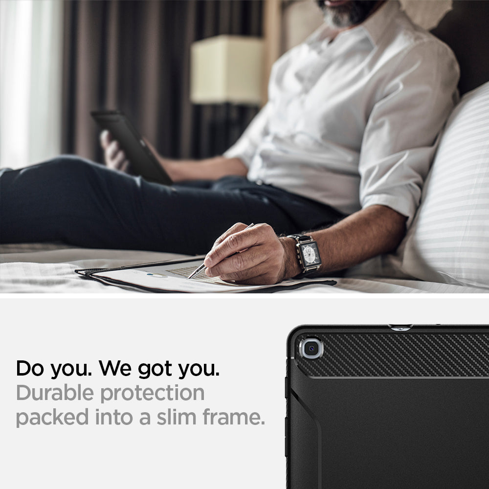 623CS26448 - Galaxy Tab A 10.1" Case Rugged Armor in matte black do you. we got you. durable protection packed into a slim frame.