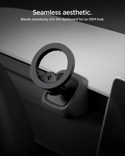 ACP10259 - Spigen Tesla Air Vent Dashboard Mount showing seamless OEM style integration on dashboard