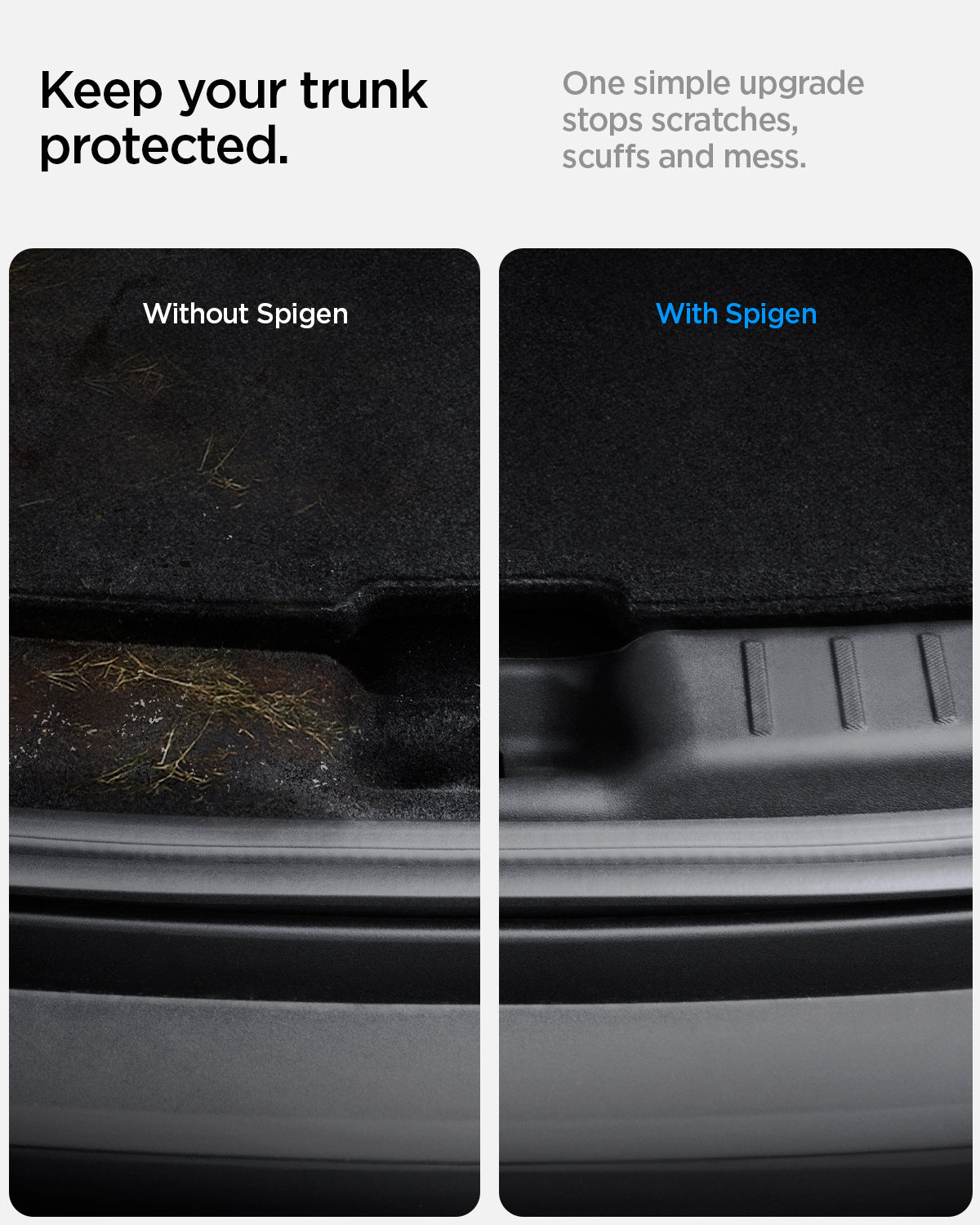 ACP09759 - Tesla Model Y Juniper Trunk Sill Guard | TG100-YJ in black showing keep your trunk protected