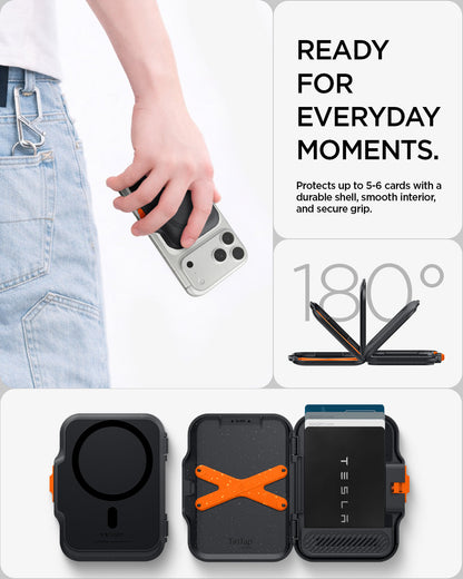 AFA07617 - MagSafe Card Holder Tintap (MagFit) in Black showing ready for everyday moments