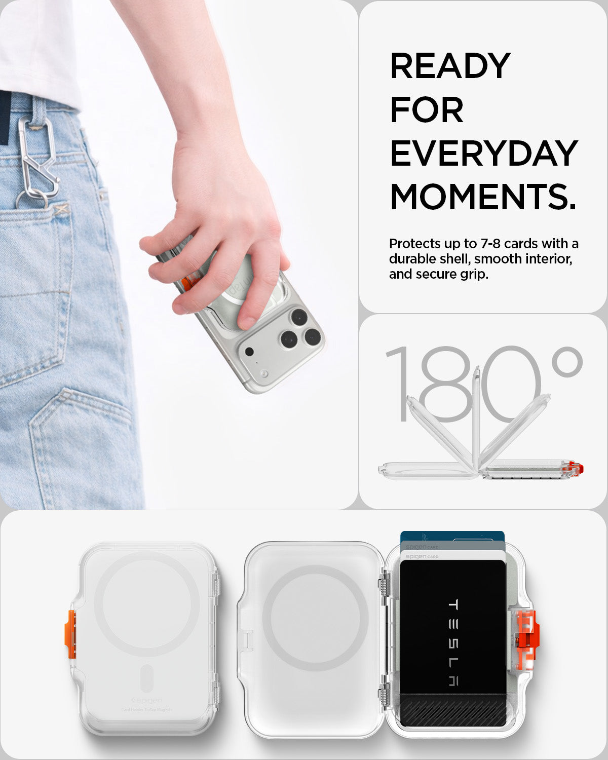 AFA07557 - MagSafe Card Holder Tintap (MagFit) in Frost Clear showing ready for everyday moments.