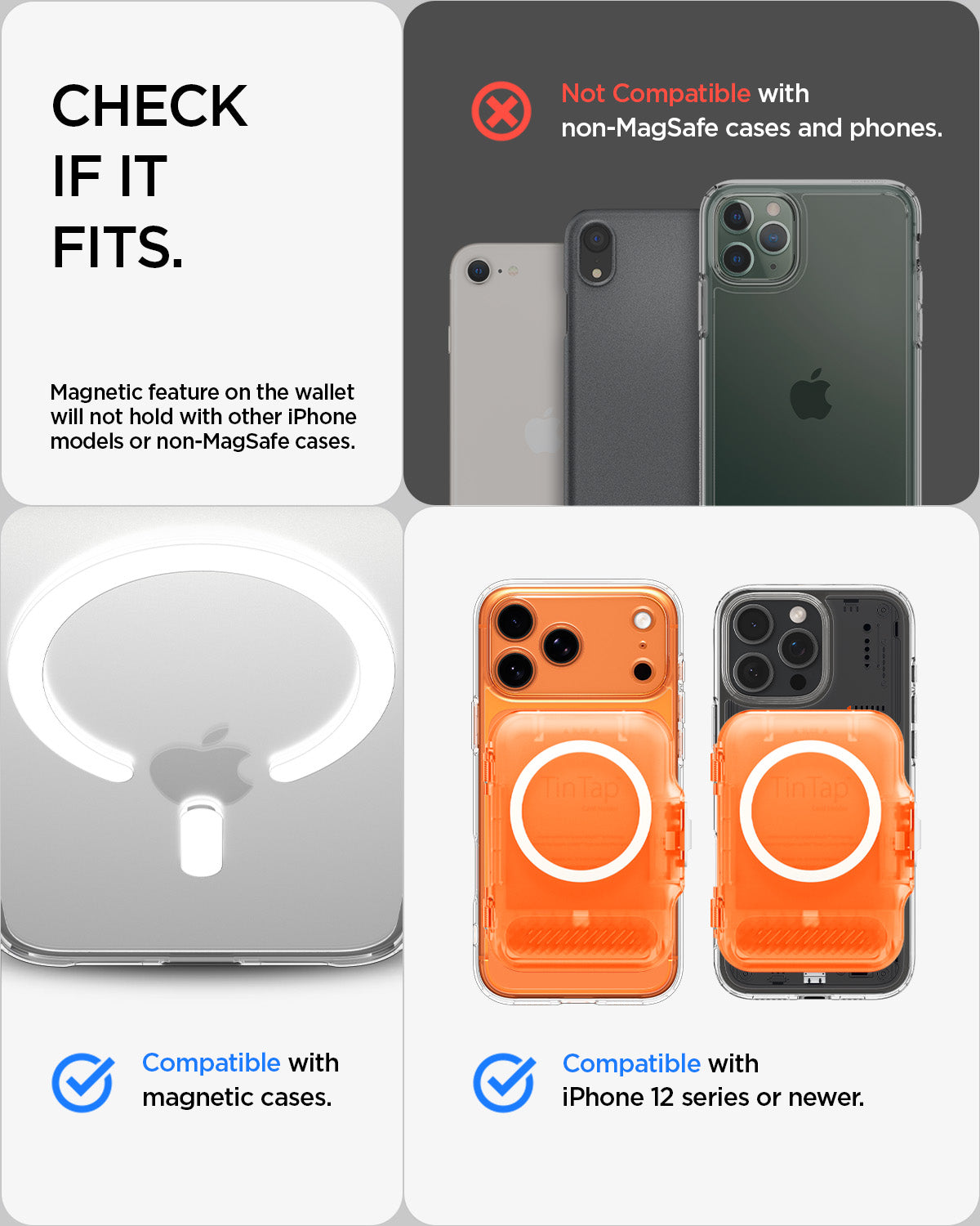 AFA11381 - MagSafe Card Holder Tintap (MagFit) in Frost Clear Orange showing check if it fits