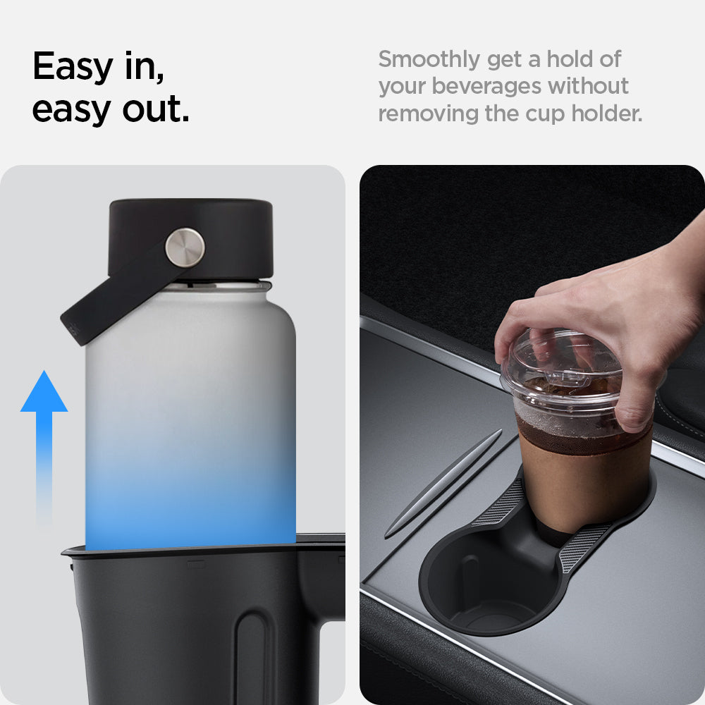 ACP07107 - Tesla Model 3 & Y Cup Holder Insert showing easy in easy out