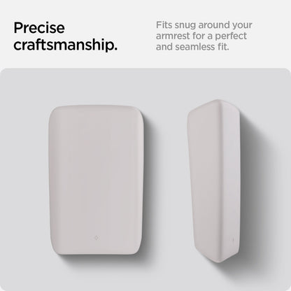 ACP12200 - Tesla Model Armrest Cover TO240H in Zen Gray showing front and side views of the armrest cover highlighting its contoured shape and fit.