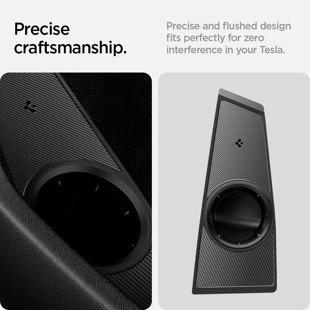 ACP08849 - Tesla Charging Adapter Door Dock TO252 in Black showing the precise craftsmanship, and flushed design fits perfectly for zero interference in you tesla