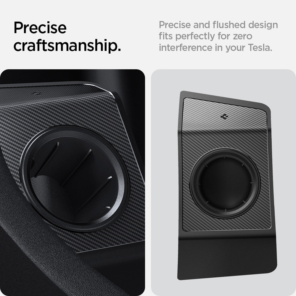 ACP09180 - Tesla Charging Adapter Door Dock TO255 in Black showing the precise craftsmanship. Precise and flushed design fits perfectly for zero interference in your Tesla