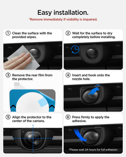 ACP11231 - Tesla Series - Front Camera Protector | TO331 showing easy installation