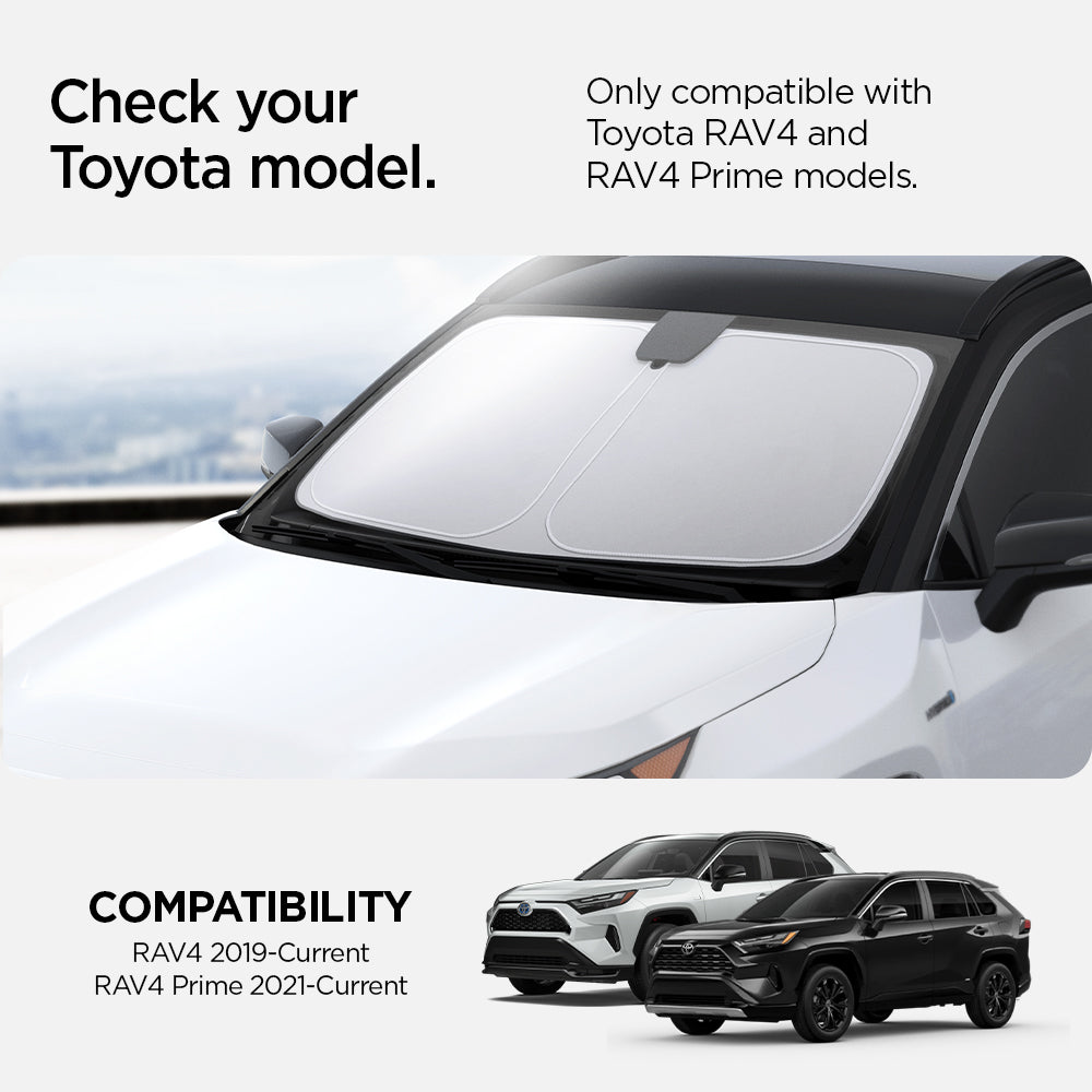 ACP09109 - RAV4 CryoShade TYO260 in Black showing the compatibility. Only compatible with Toyota RAV4 and RAV4 Prime models. RAV4 2019-Current, RAV4 Prime 2021-Current