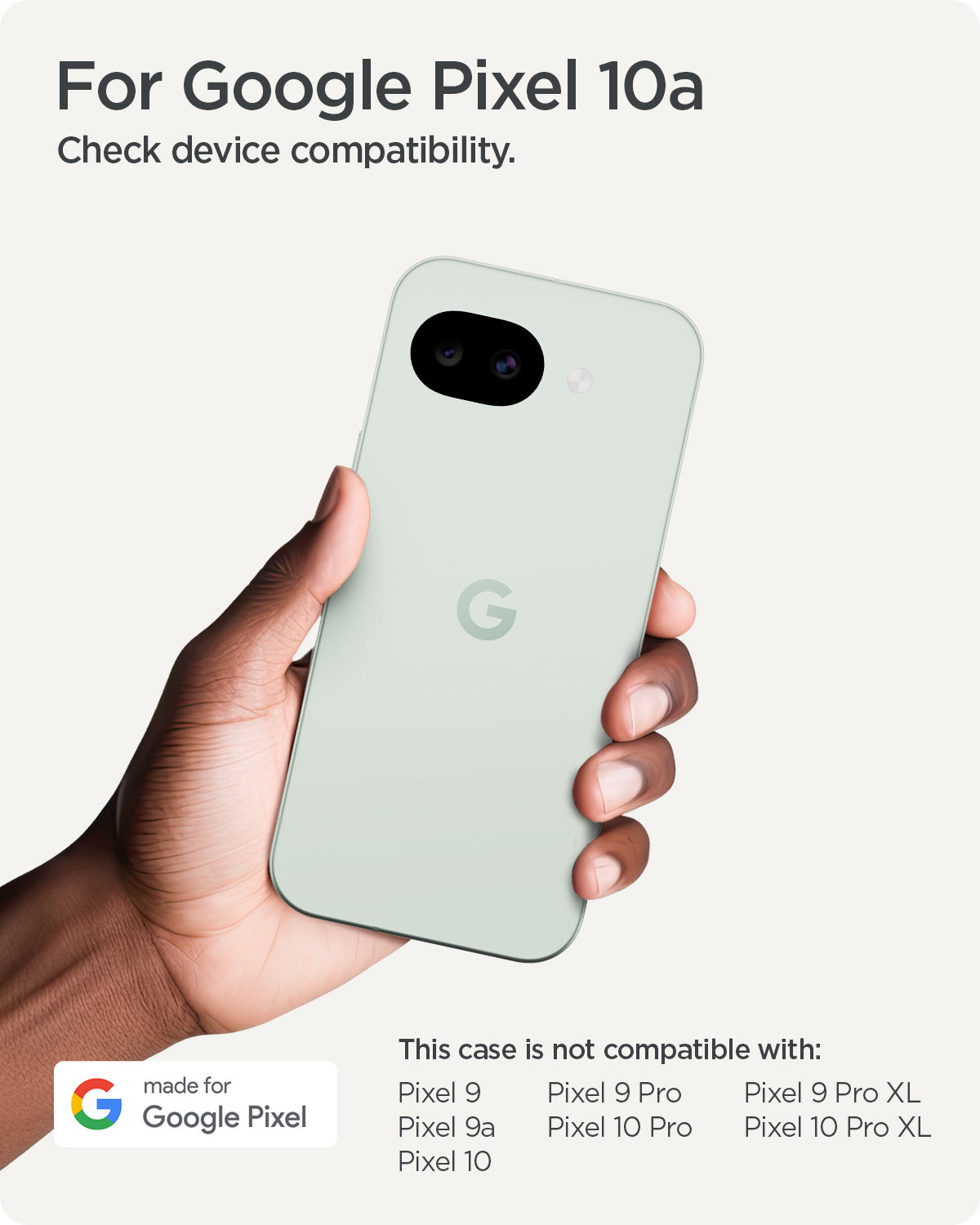 ACS11279 - Pixel 10a Ultra Hybrid in Crystal Clear showing foe google Pixel 10a. Check device compatibility