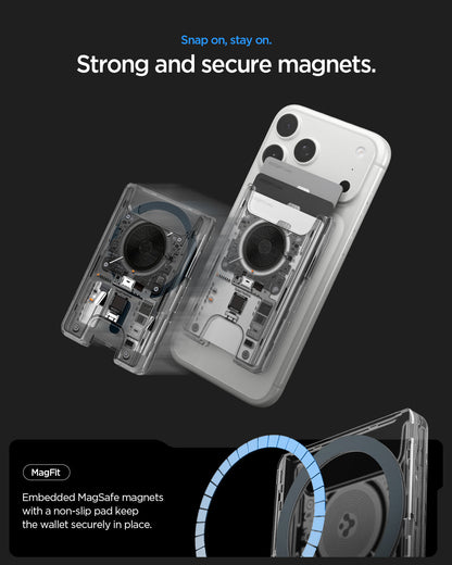 AFA11403 - MagSafe Card Holder Ultra Hybrid Neo One (Mag Fit) showing detachable magnetic NeoOne MagFit wallet card holder with secure MagFit connection