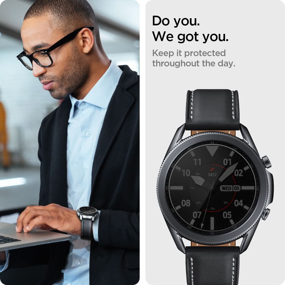 AGL01843 - Galaxy Watch 3 (45mm) Screen Protector EZ Fit GLAS.tR SLIM do you. we got you. keep it protected throughout the day.