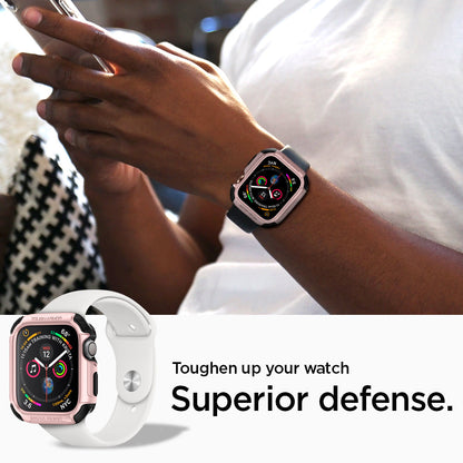 062CS24479 - Apple Watch Series (44mm) Case Tough Armor in rose gold showing a toughen up your watch superior defense.