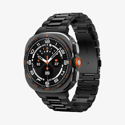 AMP11620 - SWUb Modern Fit 316L Band Black showing the front, side and inner side of the watch strap