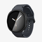 ACS11597 - Galaxy Watch 9 (40mm) Thin Fit 360 showing the case's front angled view with buttons and band fitted on the smartwatch