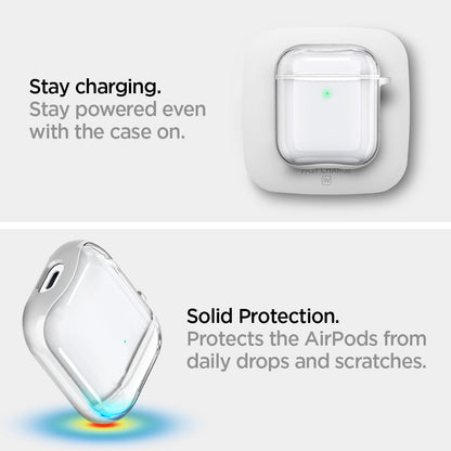 ASD01301 - Apple AirPods 1 / 2 Case Ultra Hybrid in jet white showing the solid protection. Protects the AirPods from daily drops and scratches. Stay powered even with the case on