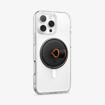 AMP08552 - O-Mag Magnetic Phone Holder (MagFit) OM104 in Black showing the back and partial side of the device with o-magring attached at the back