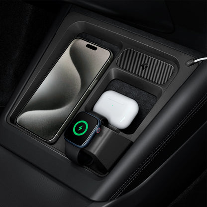 ACP07501 - Tesla Model 3 Highland - 3 in 1 Charging Organizer TO272H in Black showing detail