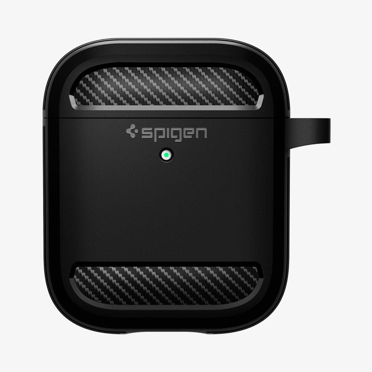 ASD01117 - Apple AirPods 1 / 2 Case Rugged Armor in matte black showing the front