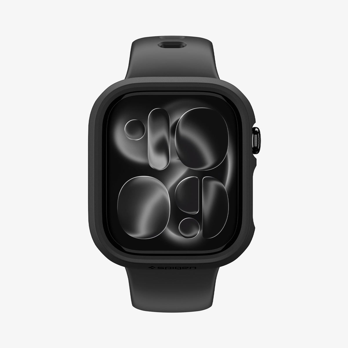 ACS11880 - Apple Watch Series 12(42mm) Case Thin Fit in Black showing a front view of the slim protective case with a form fitted profile