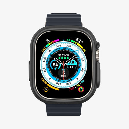 ACS05458 - Apple Watch Ultra (Apple Watch (49mm)) Case Thin Fit in black showing the front