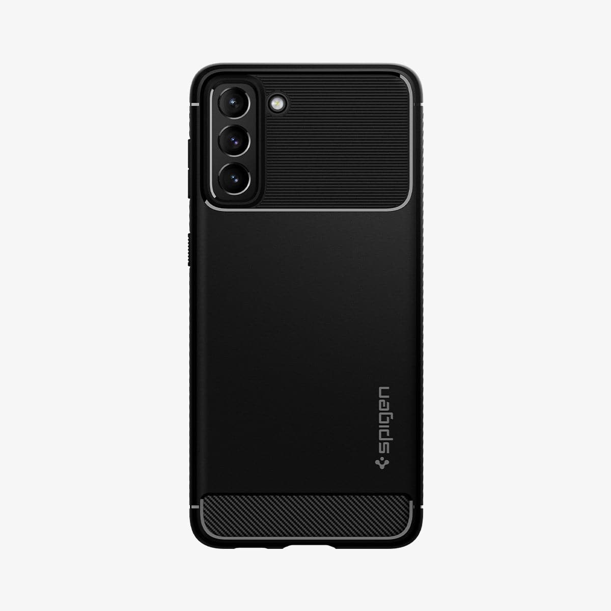 ACS02421 - Galaxy S21 Rugged Armor Case in matte black showing the back