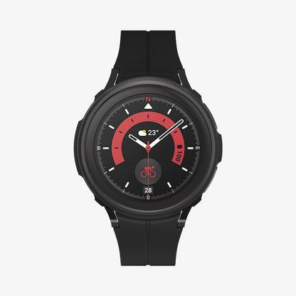 ACS05185 - Galaxy Watch 5 Pro (45mm) Case Liquid Air in matte black showing the front