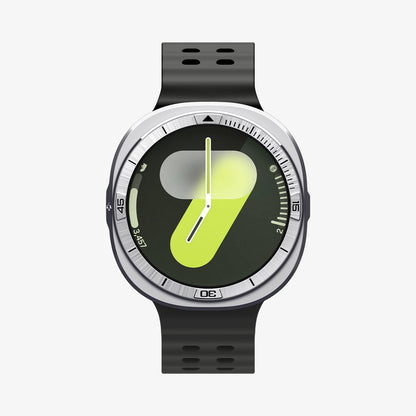 ACS10011 - Galaxy Watch 9 Bezel Tune Pro in sliver showing the front