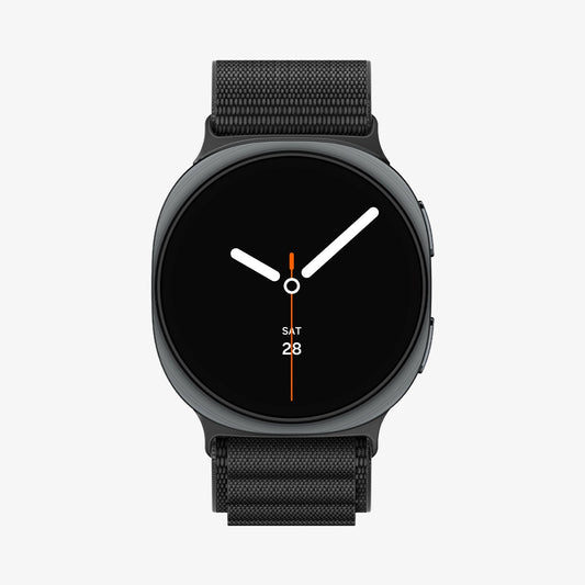 AMP11607 - Galaxy Watch 9 Series WBF1 showing Galaxy Watch 9 watch front with woven nylon adventure band close-up