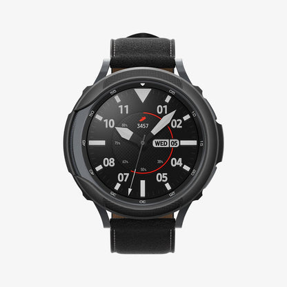 ACS03140 - Galaxy Watch 4 Classic (46mm) Case Liquid Air in matte black showing the front