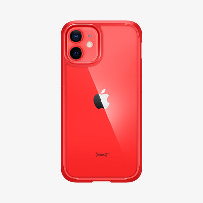 ACS01747 - iPhone 12 Mini Case Ultra Hybrid in red showing the back