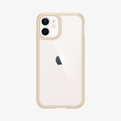 ACS02178 - iPhone 12 Mini Case Ultra Hybrid in sand beige showing the back