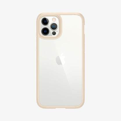 ACS02177 - iPhone 12 Pro / 12 Case Ultra Hybrid in sand beige showing the back
