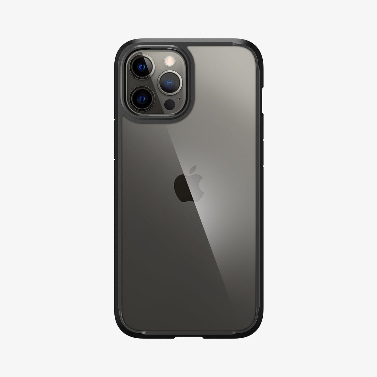 ACS01619 - iPhone 12 Pro Max Case Ultra Hybrid in matte black showing the back