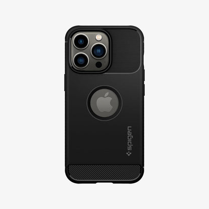 ACS03257 - iPhone 13 Pro Case Rugged Armor in black showing the back