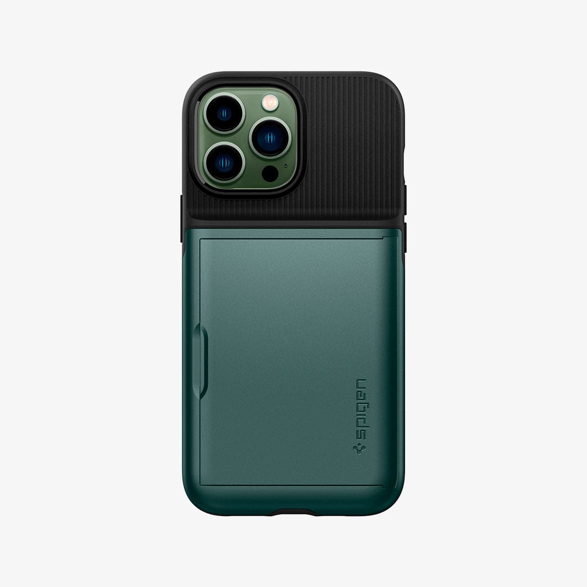 ACS04559 - iPhone 13 Pro Max Case Slim Armor CS in midnight green showing the back