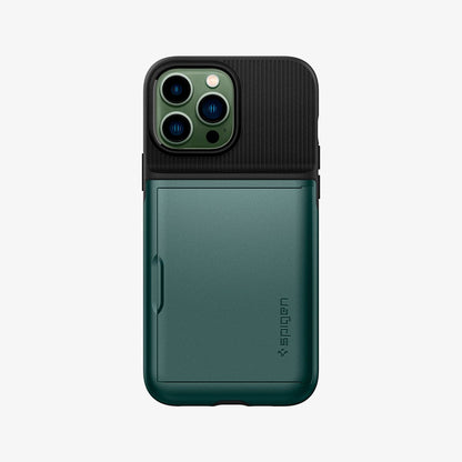 ACS04559 - iPhone 13 Pro Max Case Slim Armor CS in midnight green showing the back