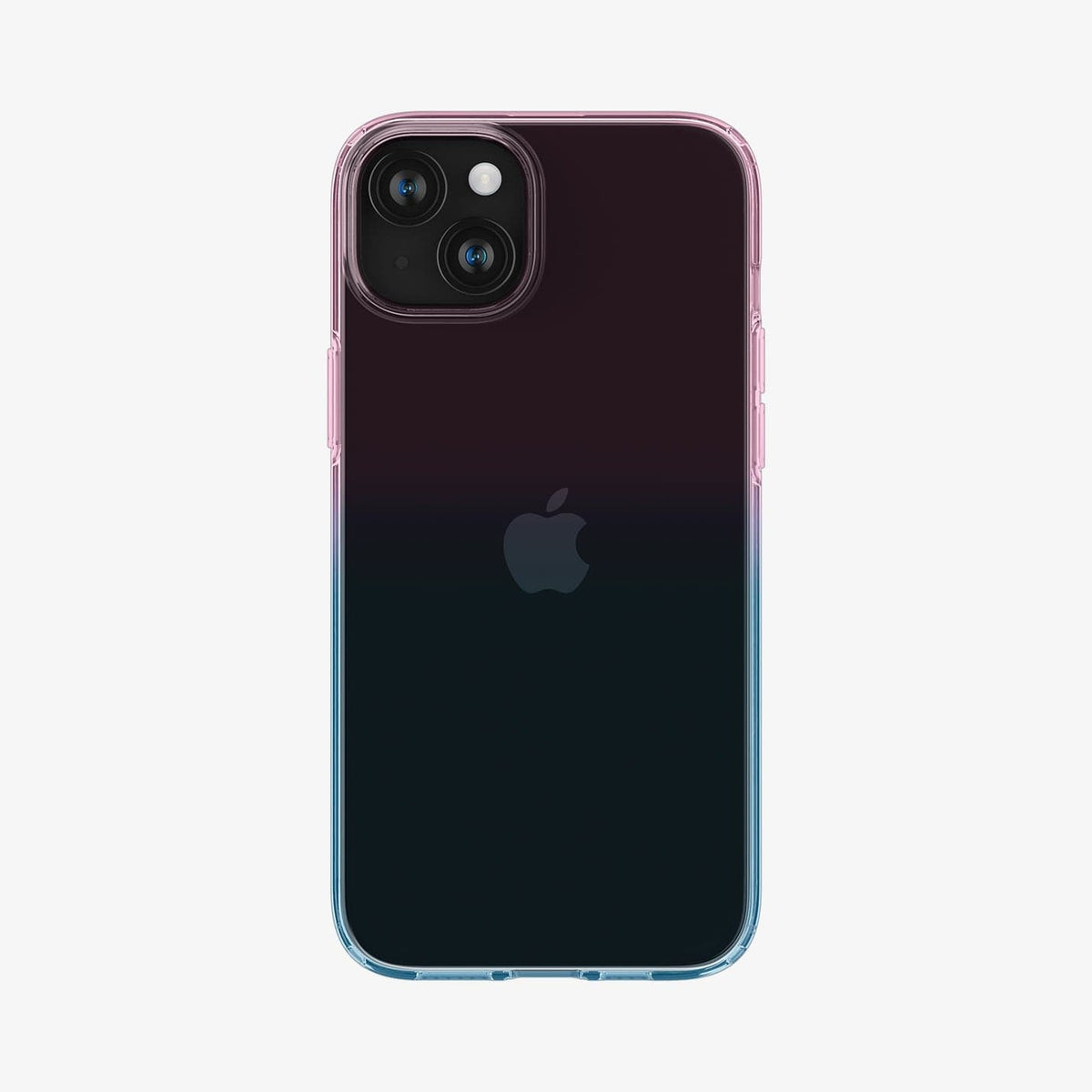 ACS06787 - iPhone 15 Case Liquid Crystal in gradation pink showing the back