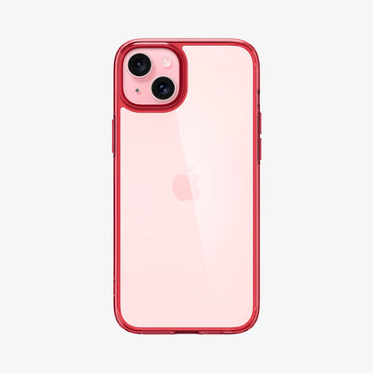 ACS06794 - iPhone 15 Case Ultra Hybrid in red crystal showing the back