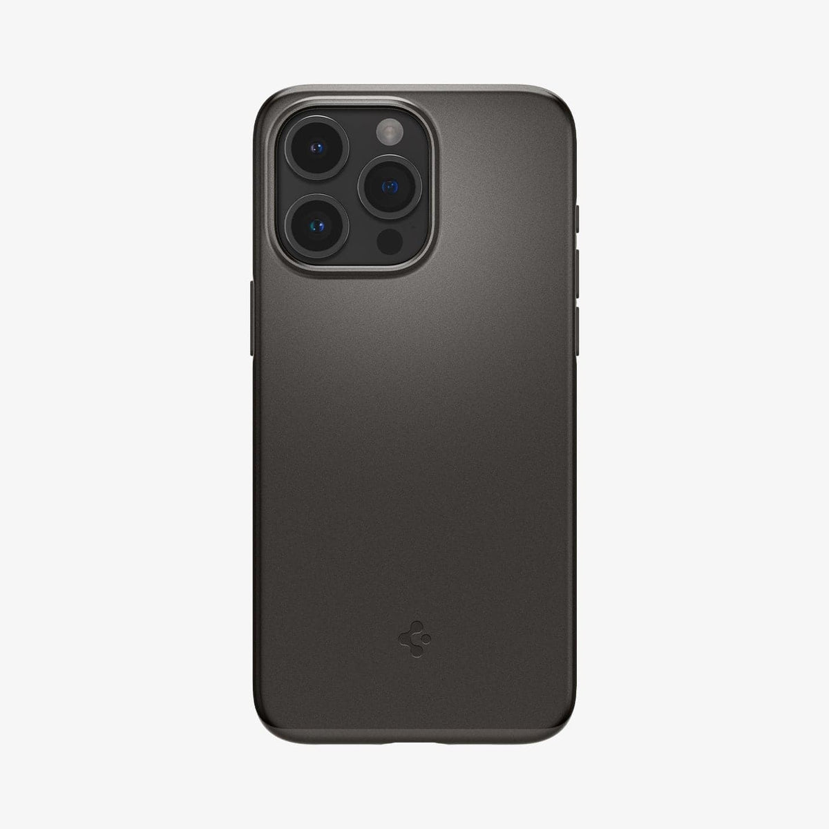 ACS06687 - iPhone 15 Pro Case Thin Fit in gunmetal showing the back