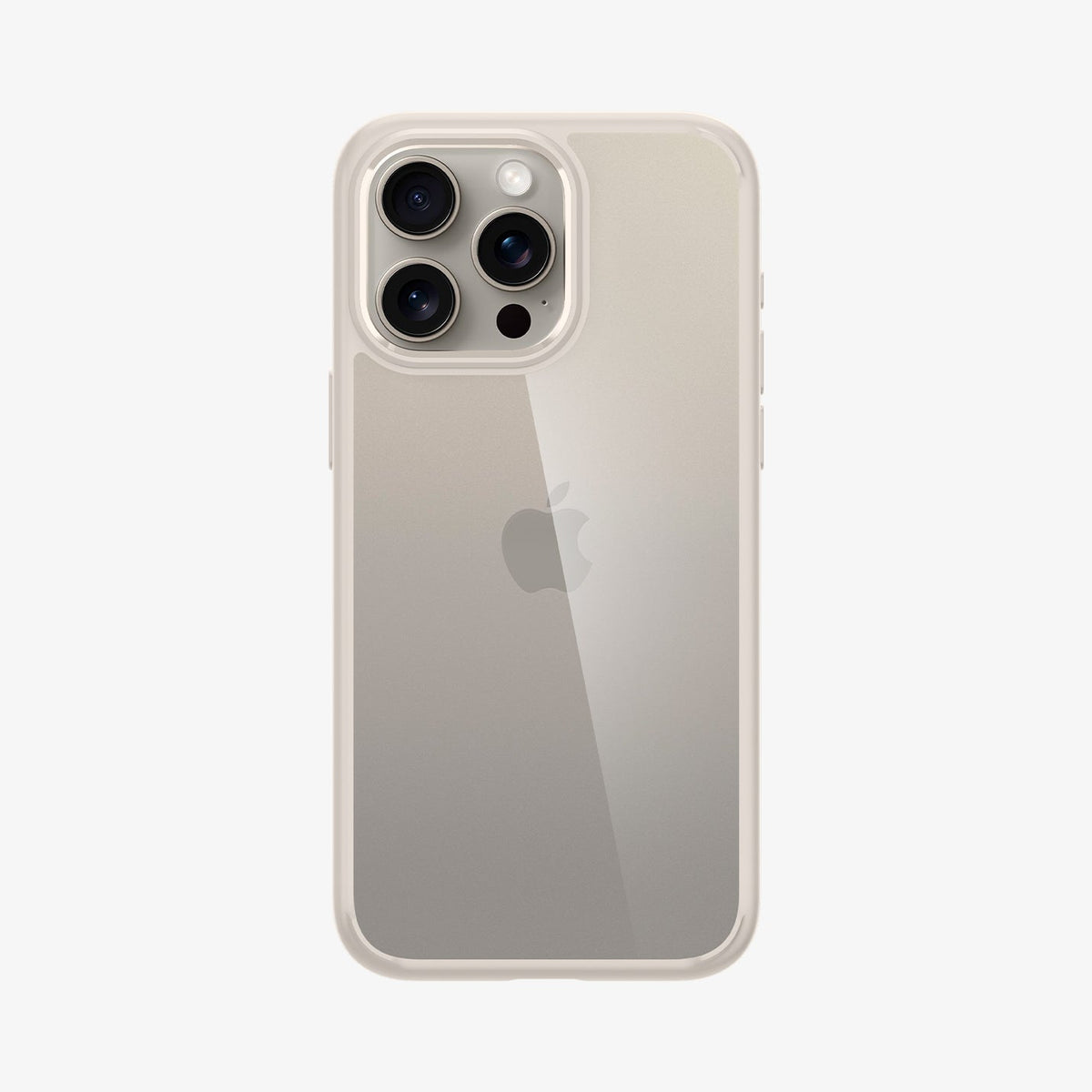 ACS07214 - iPhone 15 Pro Ultra Hybrid Case in Natural Titanium showing the back