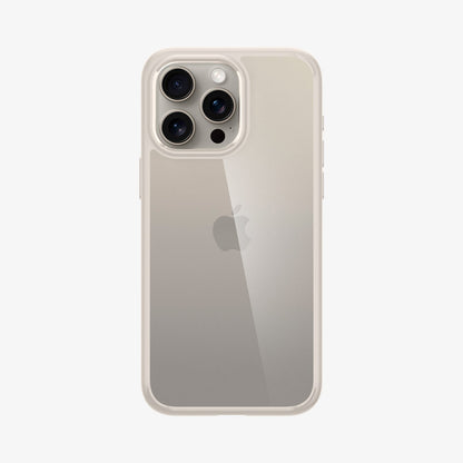 ACS07214 - iPhone 15 Pro Ultra Hybrid Case in Natural Titanium showing the back
