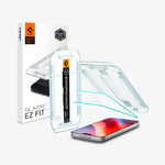 AGL07907 - iPhone 18 Pro Max / iPhone 17 Pro Max GLAS.tR EZ Fit | Sensor Protected showing a screen protector, installation tray, and retail packaging.