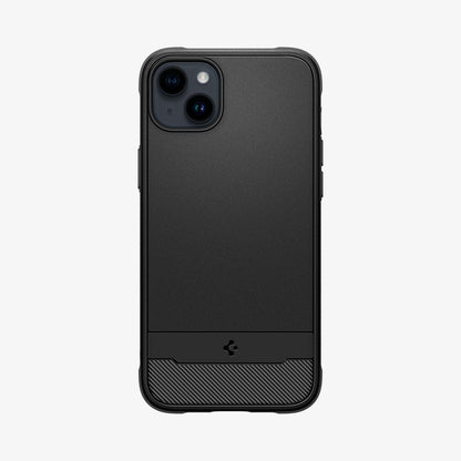 ACS05036 - iPhone 14 Case Rugged Armor (MagFit) in matte black showing the back