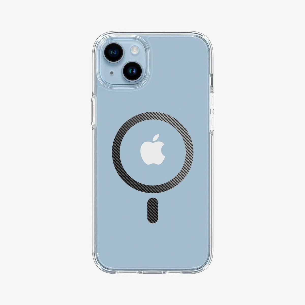 ACS04904 - iPhone 14 Plus Case Ultra Hybrid (MagFit) in carbon fiber showing the back